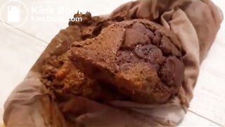 Big poop into beige pantyhose