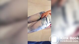 Filling her jeans with piss and shit, very messy