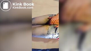 Filling her jeans with piss and shit, very messy