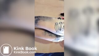 Filling her jeans with piss and shit, very messy