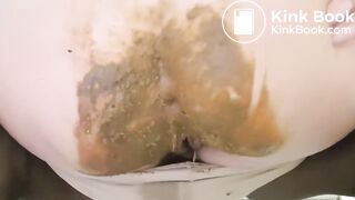 Beige panty poop under red dress