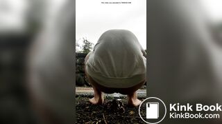 Female is diarrhea in the street