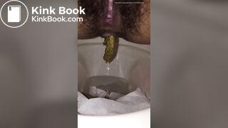 nice girl shitting close up view