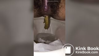 nice girl shitting close up view