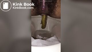 nice girl shitting close up view