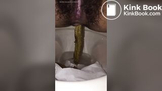 nice girl shitting close up view