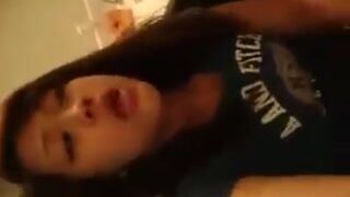 Sexy girl forcing constipation