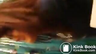 Sexy girl forcing constipation