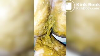 Girl diarrhea on her boyfriend hand