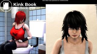 2 girls pooping and farting on toilet animation edit