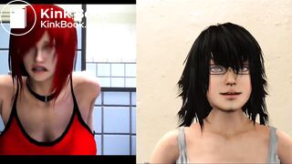 2 girls pooping and farting on toilet animation edit