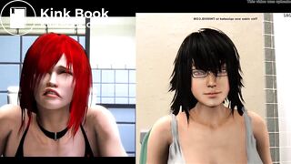 2 girls pooping and farting on toilet animation edit