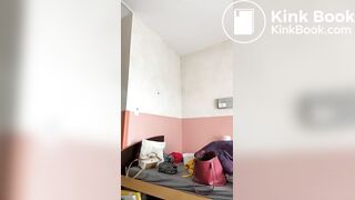 Italian girl dildo shit accident