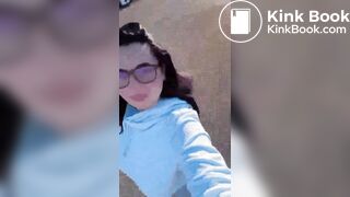 Beautiful girl shit in bathroom sink