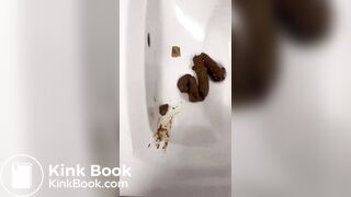 Beautiful girl shit in bathroom sink
