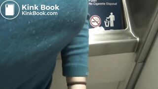 Pooping in a plane toilet