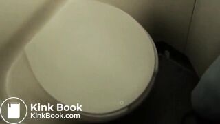 Pooping in a plane toilet