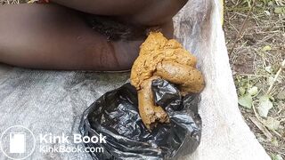 African girl take a huge dump