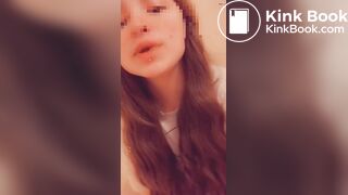 Sexy girl eats her shit in a bathtub
