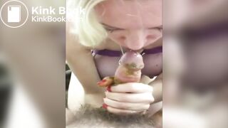 Scat blowjob with tied tits