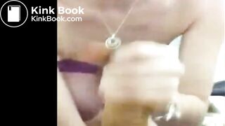 Scat blowjob with tied tits