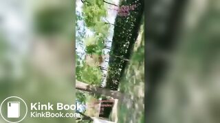 Chinese lady pooping outside
