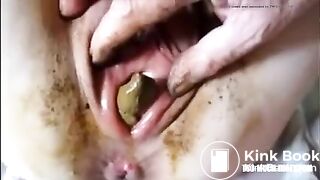A poo in her vagina..