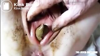A poo in her vagina..
