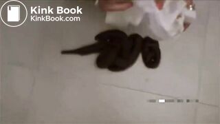 cute girl shitting on a plate/floor