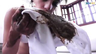 Latina girl shits leggings and smears fullmovie (part1)