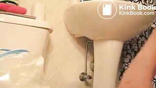 creamy poop in a white plastic bag