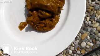 Girl diarrhea on plate - video 3