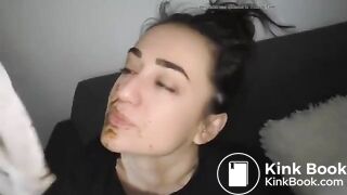 Licking poopy undies..