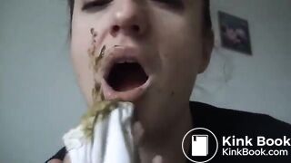 Licking poopy undies..