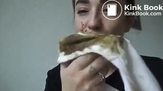 Licking poopy undies..