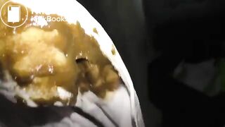 Licking poopy undies..