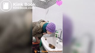Pooping in an Indian sink