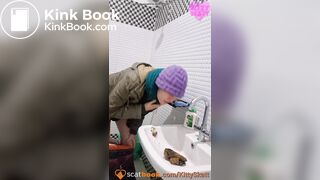 Pooping in an Indian sink