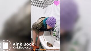 Pooping in an Indian sink