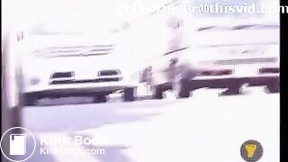 Pretty girl makes pile of poop in carpark