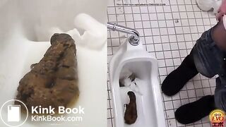 Japanese girl poop public toilet