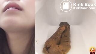 Japanese girl poop public toilet