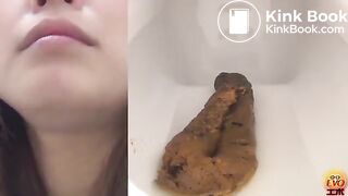 Japanese girl poop public toilet