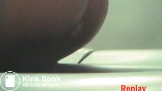 Woman uses festival porta-potty to poop