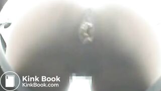 Woman uses festival porta-potty to poop