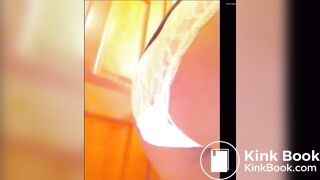 White lace panty poop - video 2