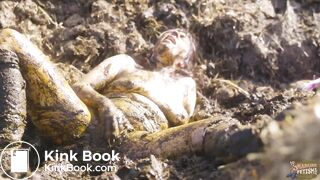 Watched on the dunghill - girl covered in cowshit