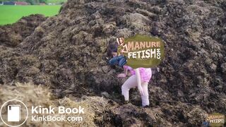 Watched on the dunghill - girl covered in cowshit