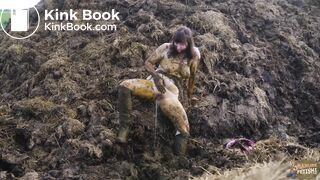 Watched on the dunghill - girl covered in cowshit