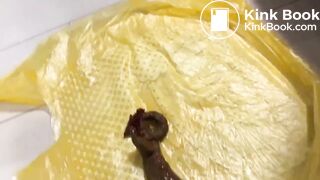Girl shit on plastic